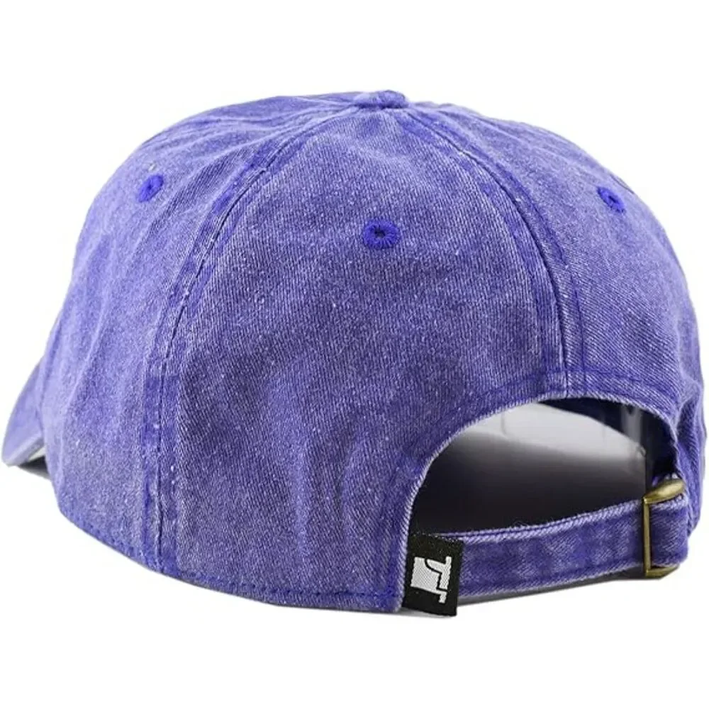 Unisex Royal Blue 100% Cotton Pigment Adjustable Classic Baseball Six Panel Cap